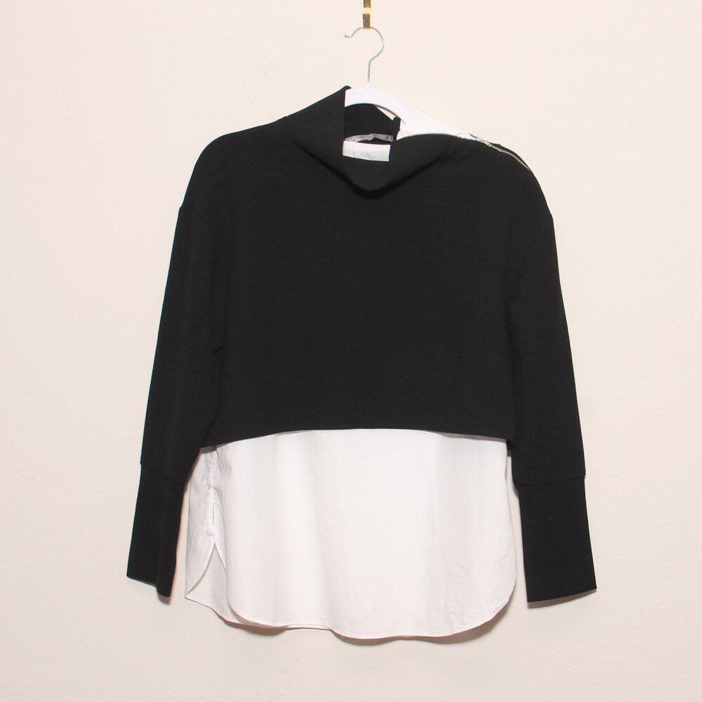 Zara Trafaluc 2 for 1 Turtleneck Tunic top Size Small Zip neckline